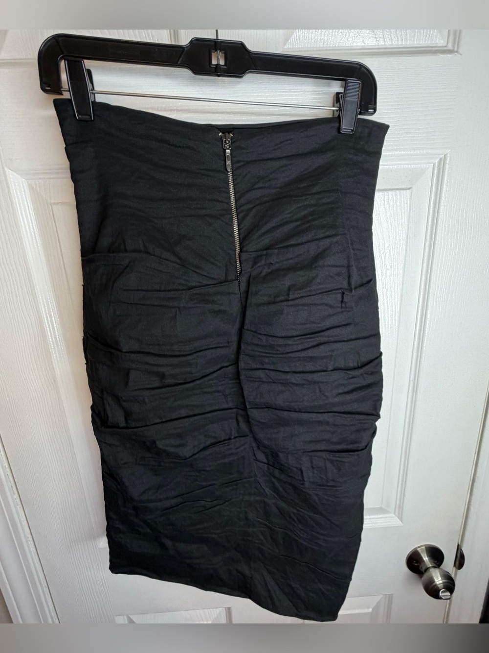Nicole Miller Artelier Women’s 8 Black High Waisted Pencil Skirt Ruched Y2K - Picture 7 of 15